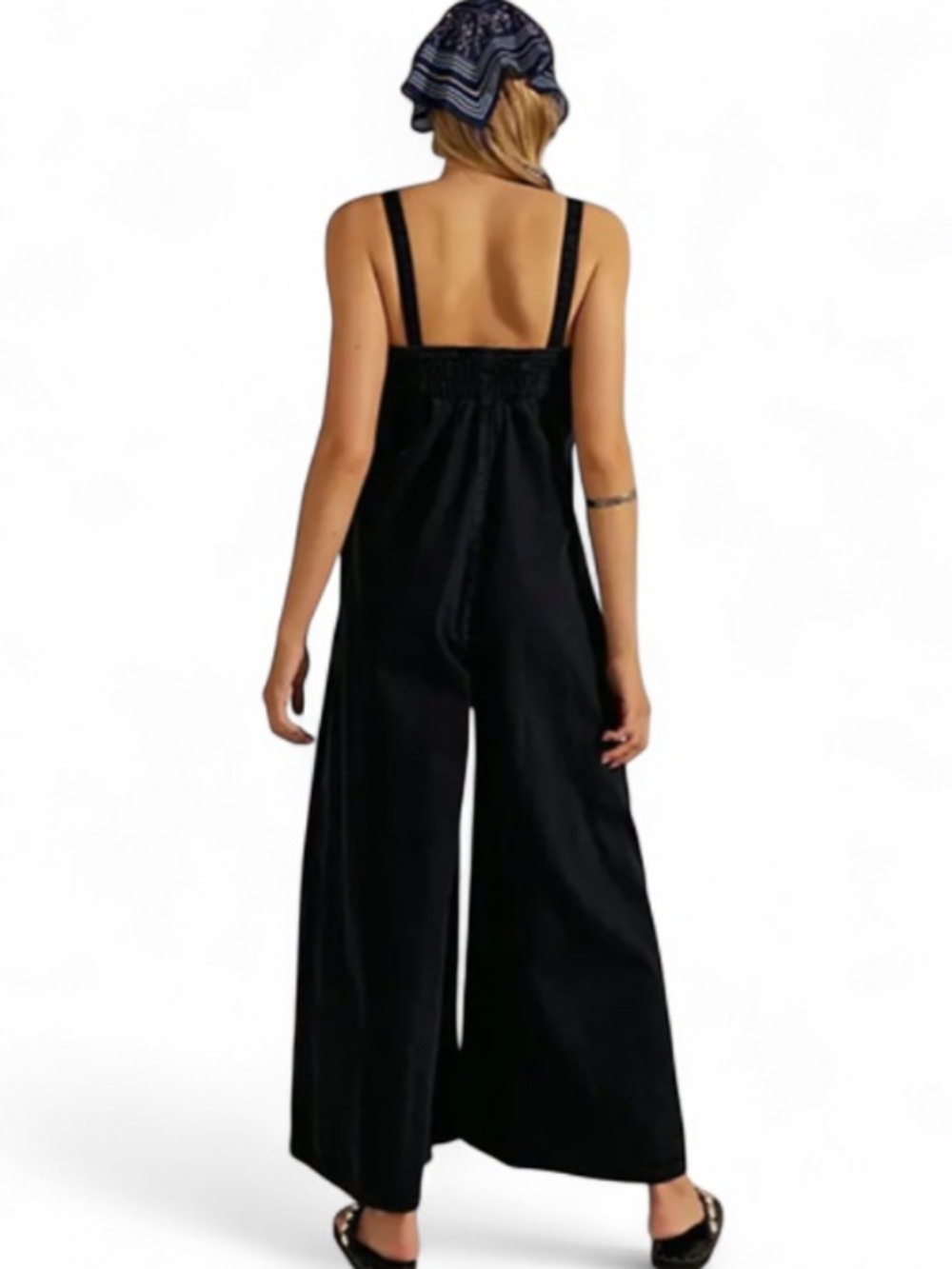 Free People We The Free Lumy One Piece Jumpsuit Wide Leg Black NWOT M - Picture 3 of 7